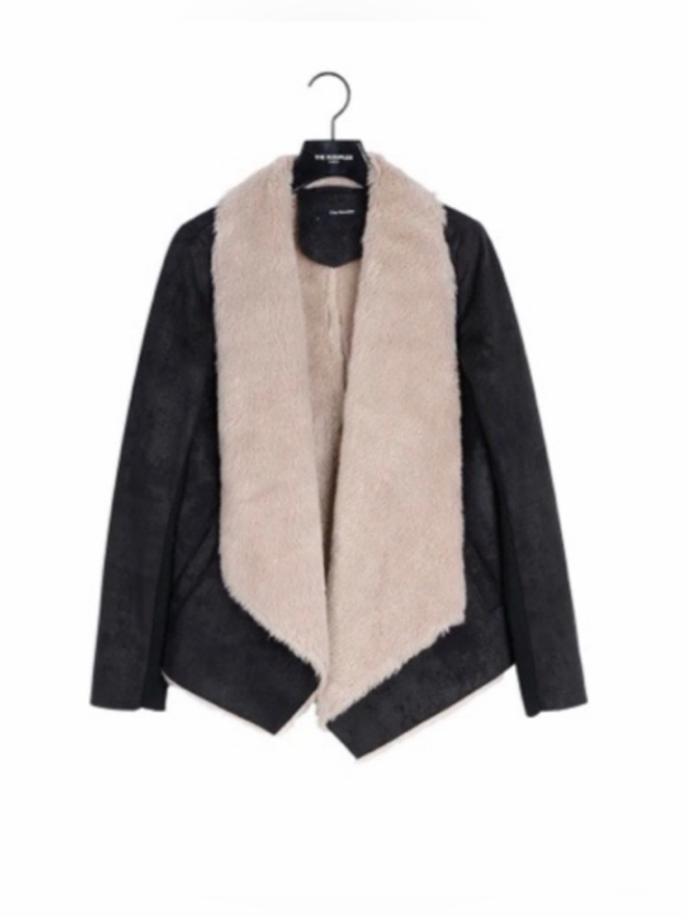 The KOOPLES Shearling Effect Waterfall Cardigan, Size Medium (fits like a small)